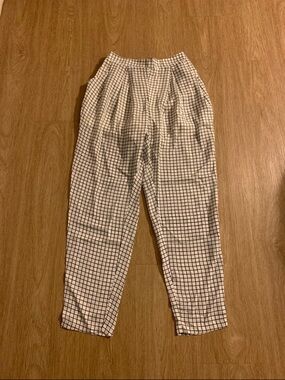 Rehab White & Black Grid Straight Leg Pants